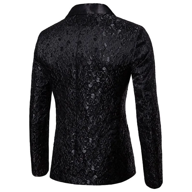 Jacquard Bronzing Floral Party Blazer