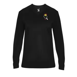 Jelly Donut Pickleball Ladies Performance Long Sleeve T-Shirt ** Paddle logo **