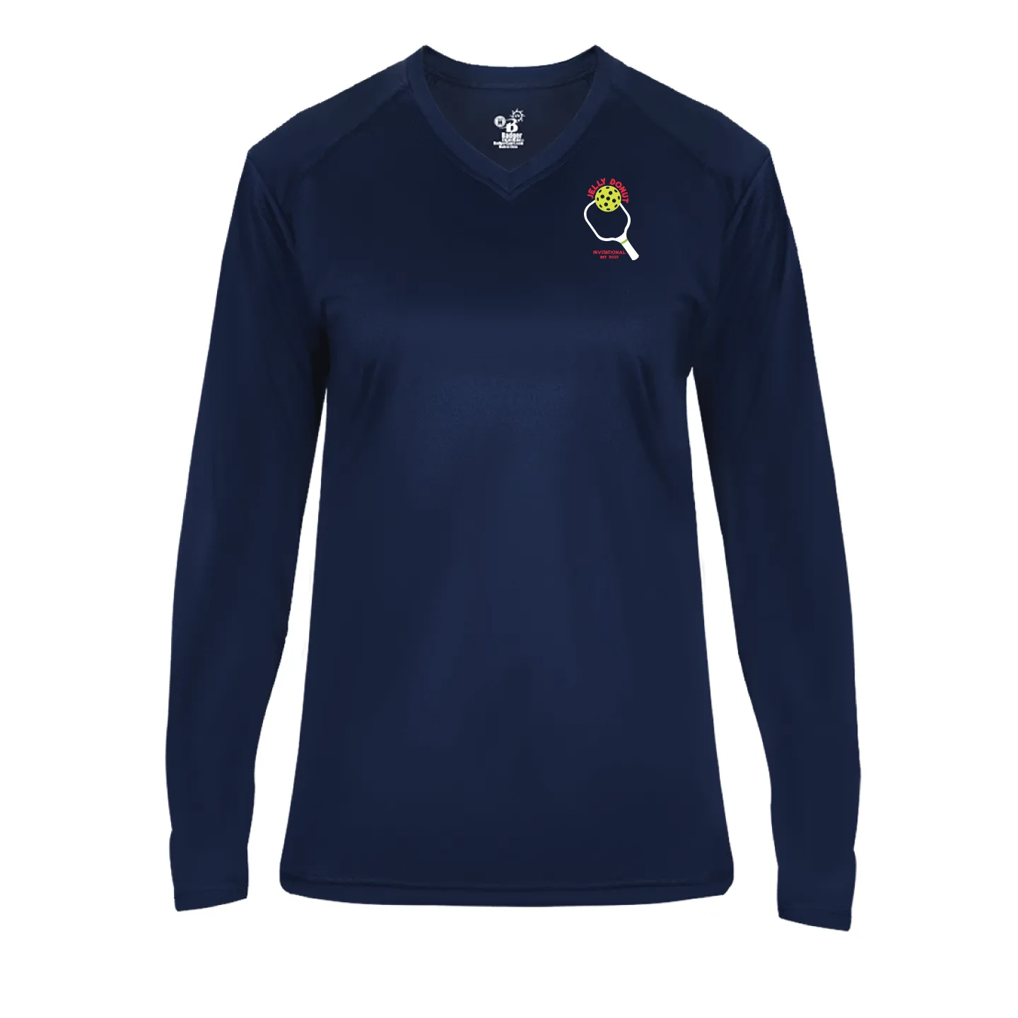 Jelly Donut Pickleball Ladies Performance Long Sleeve T-Shirt ** Paddle logo **