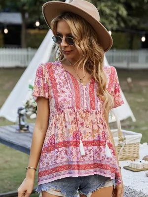 Jen Boho Top - Pink