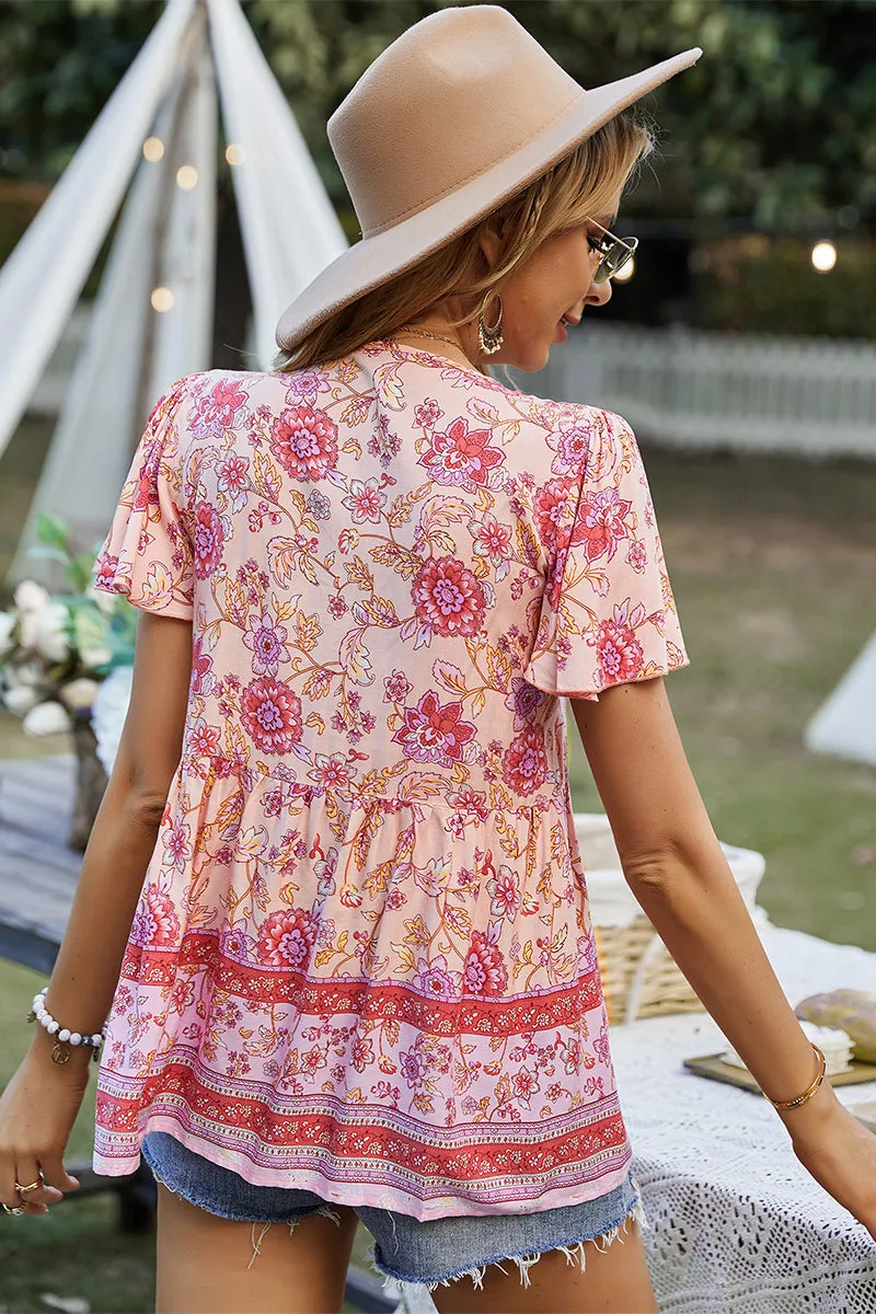 Jen Boho Top - Pink