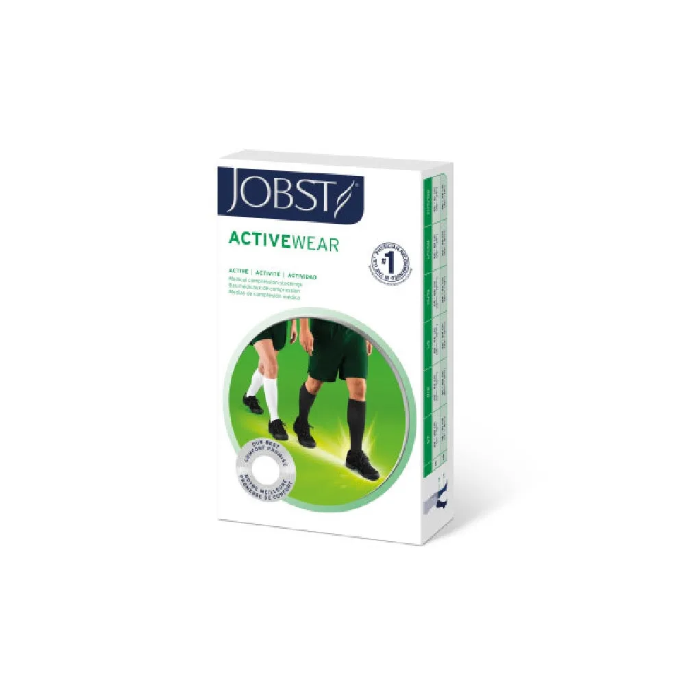 JOBST ActiveWear Compression Socks 15-20 mmHg, Knee High, Closed Toe, Cool Black