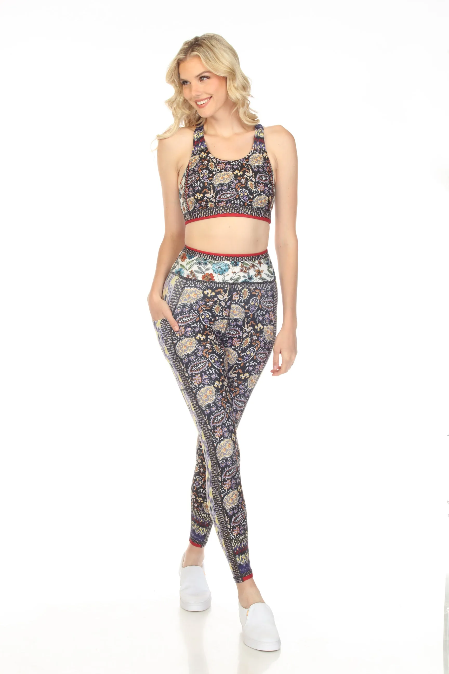 Johnny Was Betzy Bee Active Sports Bra Boho Chic A0122A8