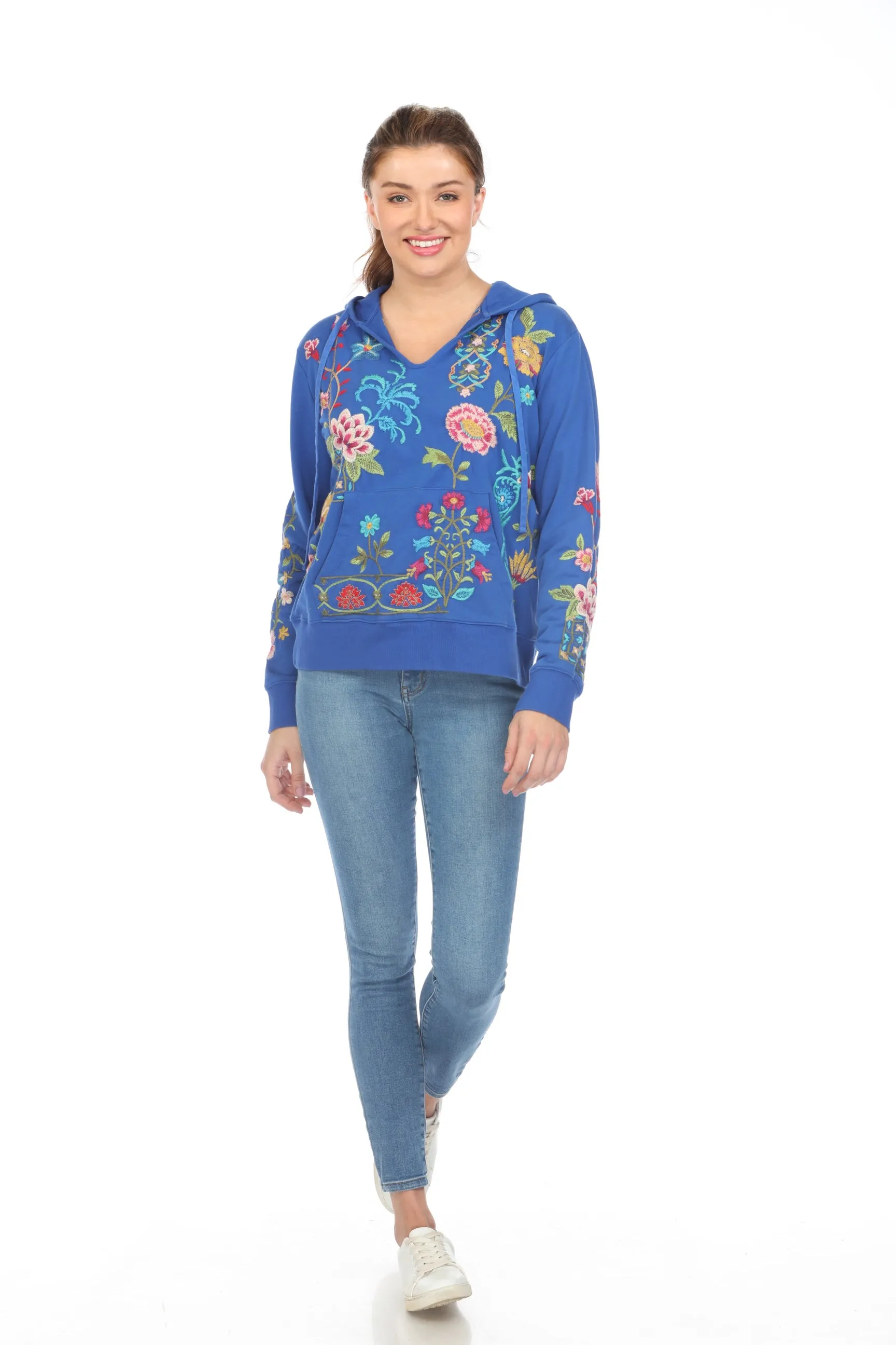 Johnny Was JWLA  Sheri Hooded Pullover Sweatshirt Boho Chic J40424 *