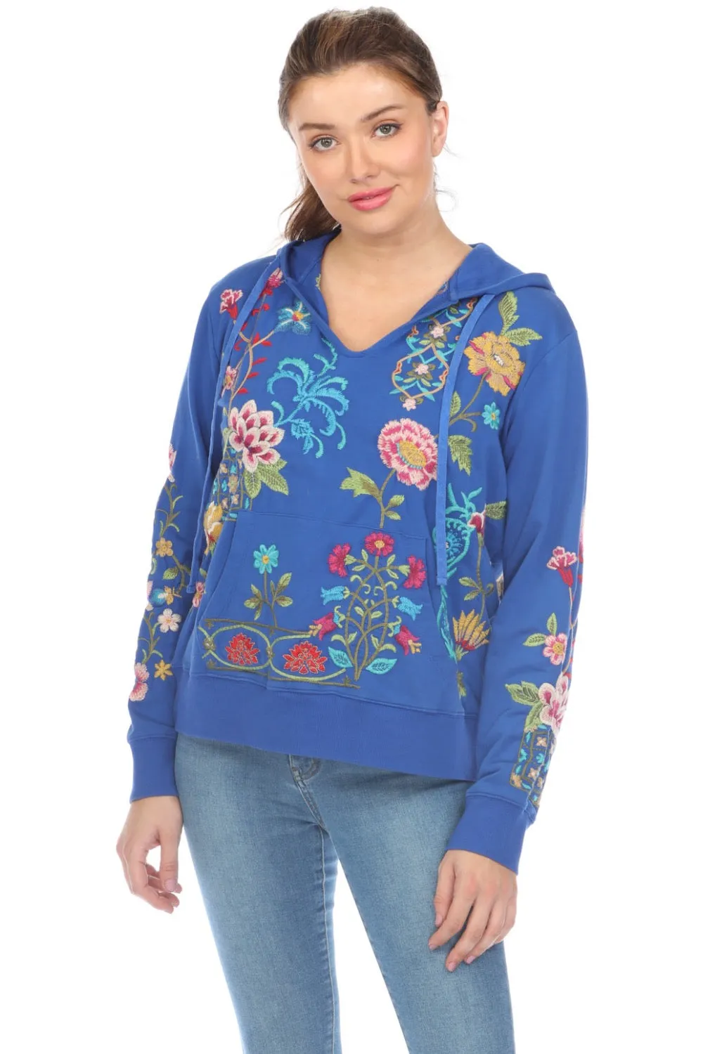 Johnny Was JWLA  Sheri Hooded Pullover Sweatshirt Boho Chic J40424 *