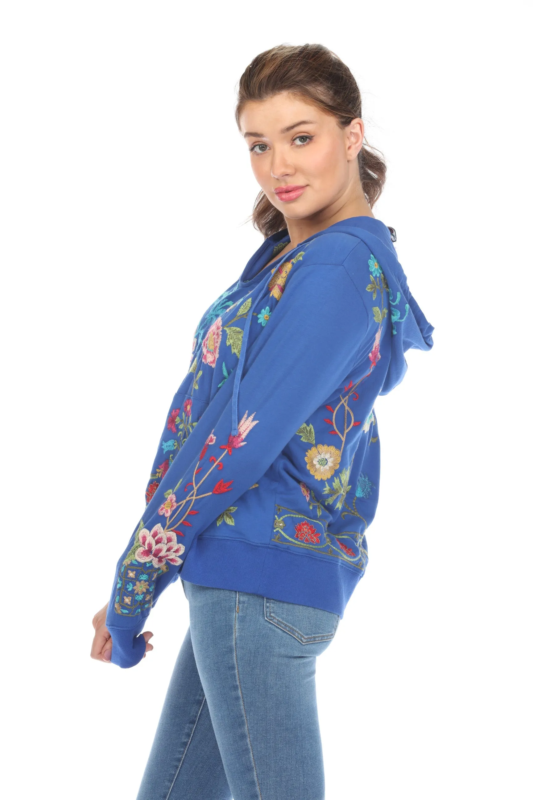 Johnny Was JWLA  Sheri Hooded Pullover Sweatshirt Boho Chic J40424 *
