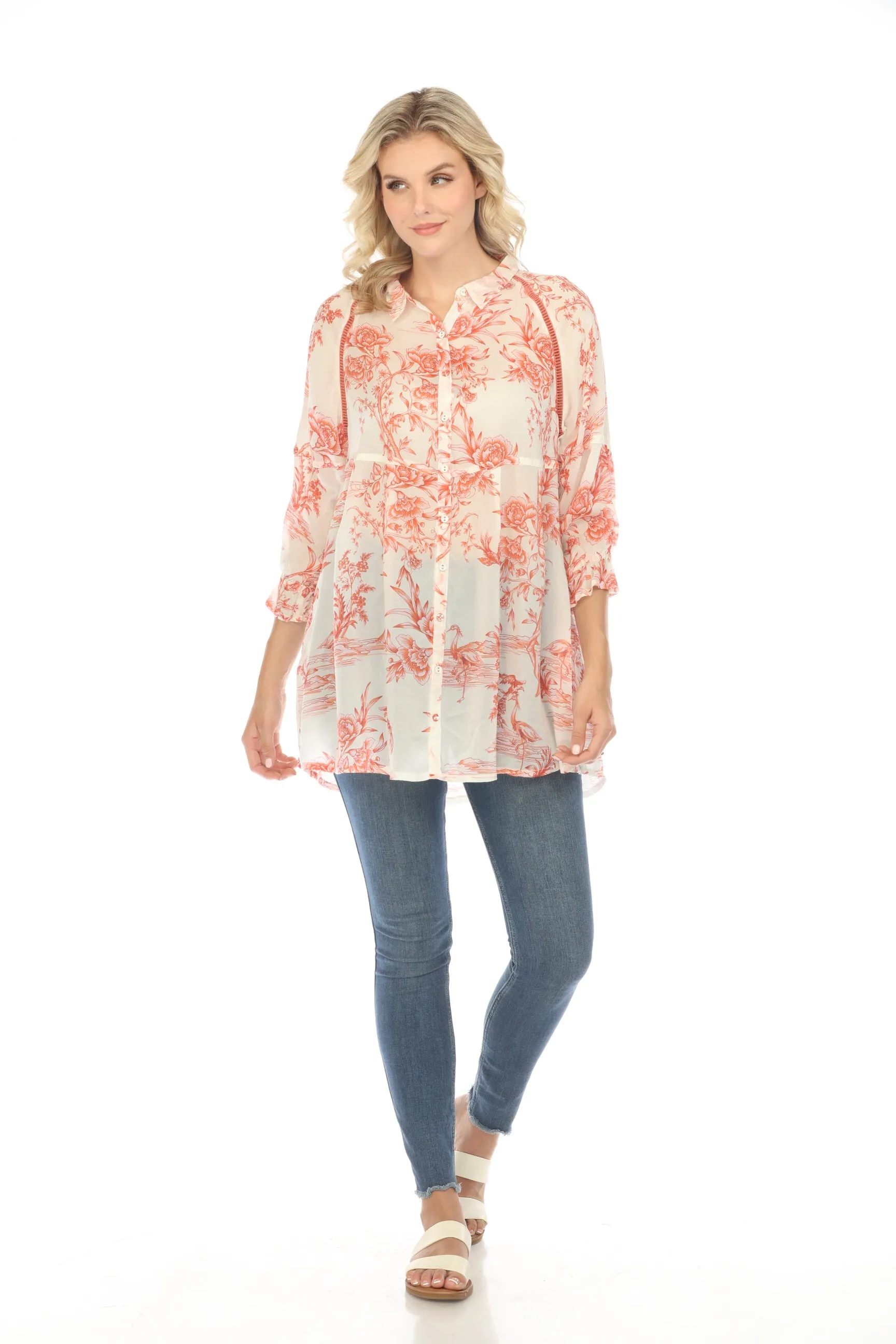 Johnny Was Spring Firebird Adonia Tunic Top C29324B1 Boho Chic