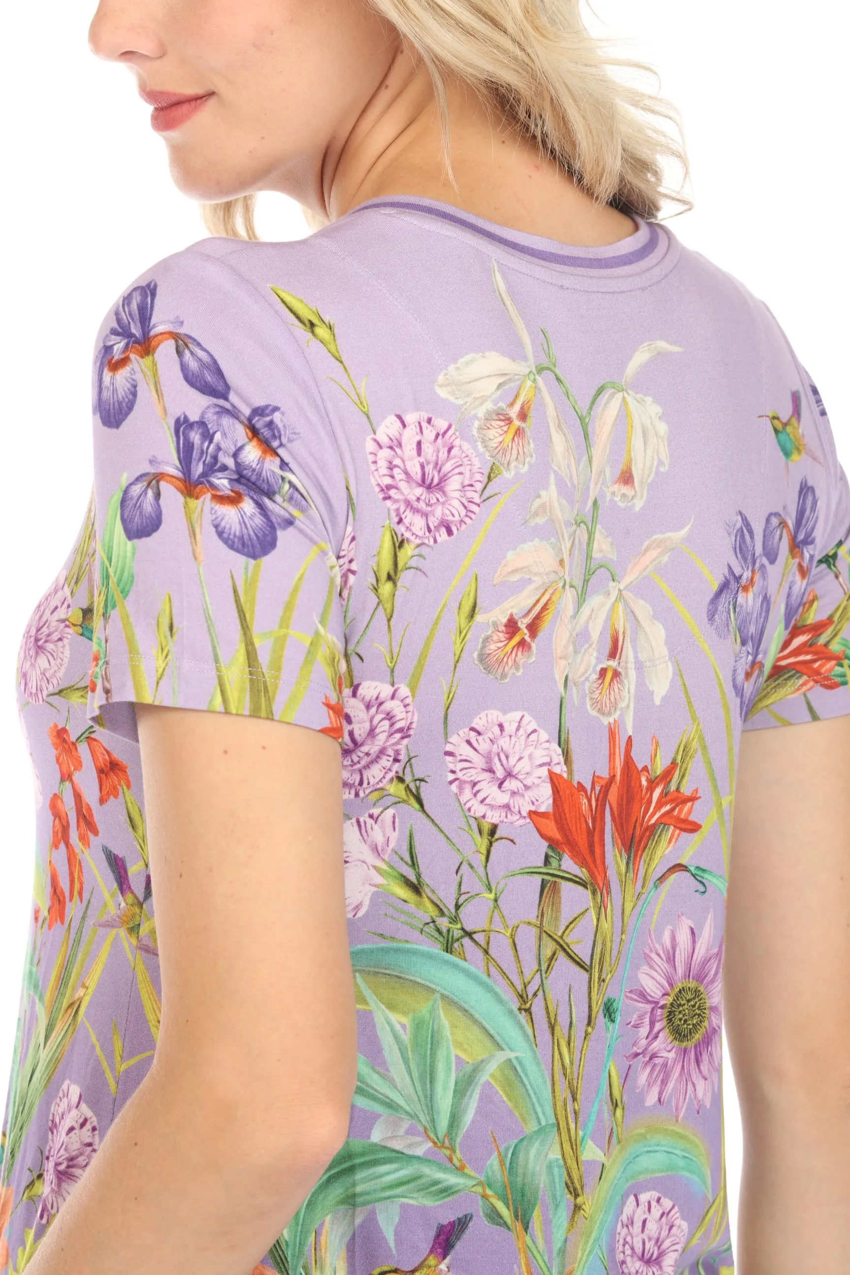 Johnny Was The Janie Daphne Favorite Short Sleeve V-Neck Swing Tee Boho Chic T17524