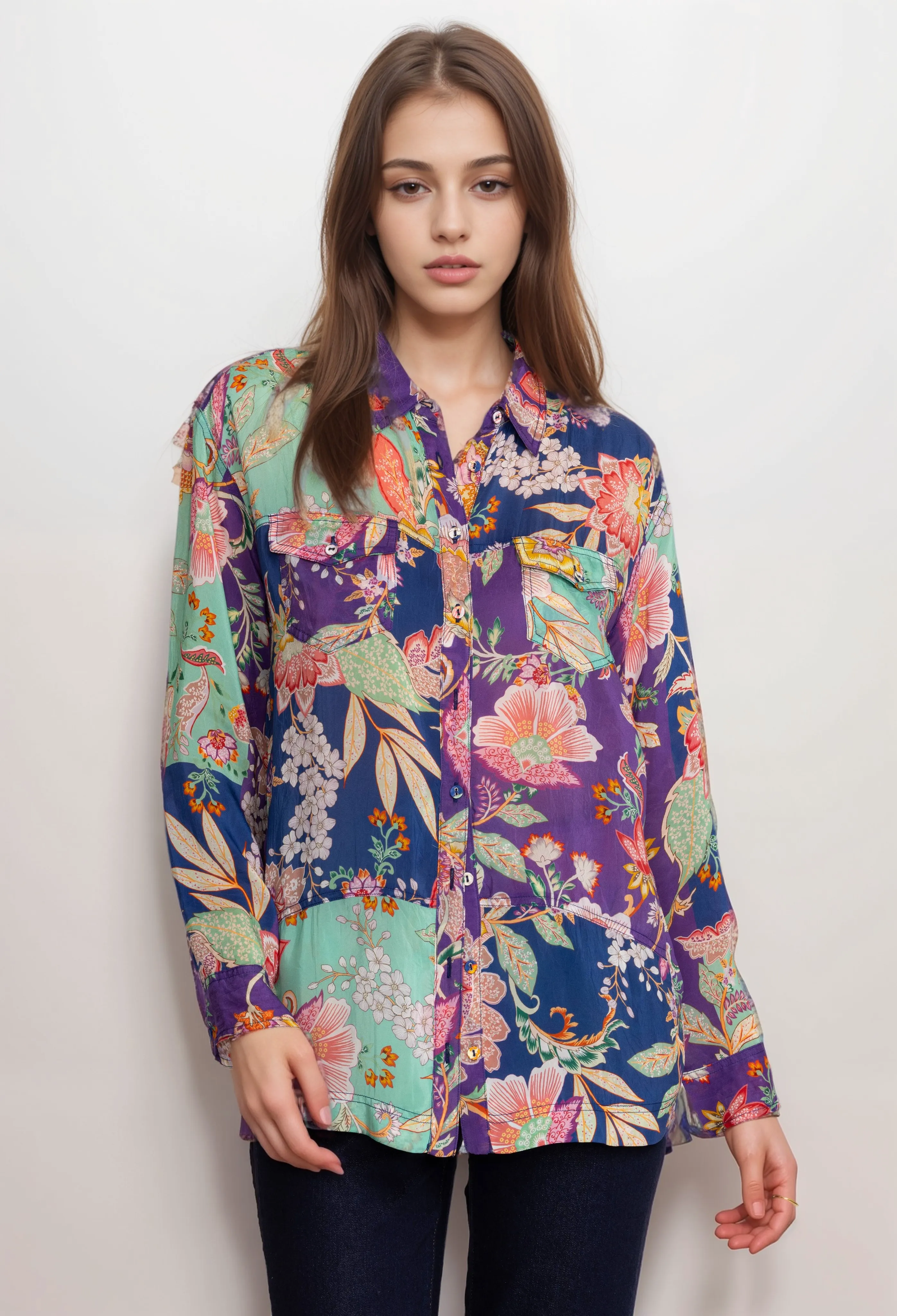 Johnny Was Vivienne Leya Button Up Shirt C11524A2 Boho Chic