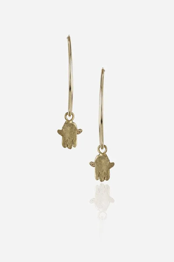 Johnny Was Workshop Hamsa Hoop Earrings Boho Chic JWE34 NEW
