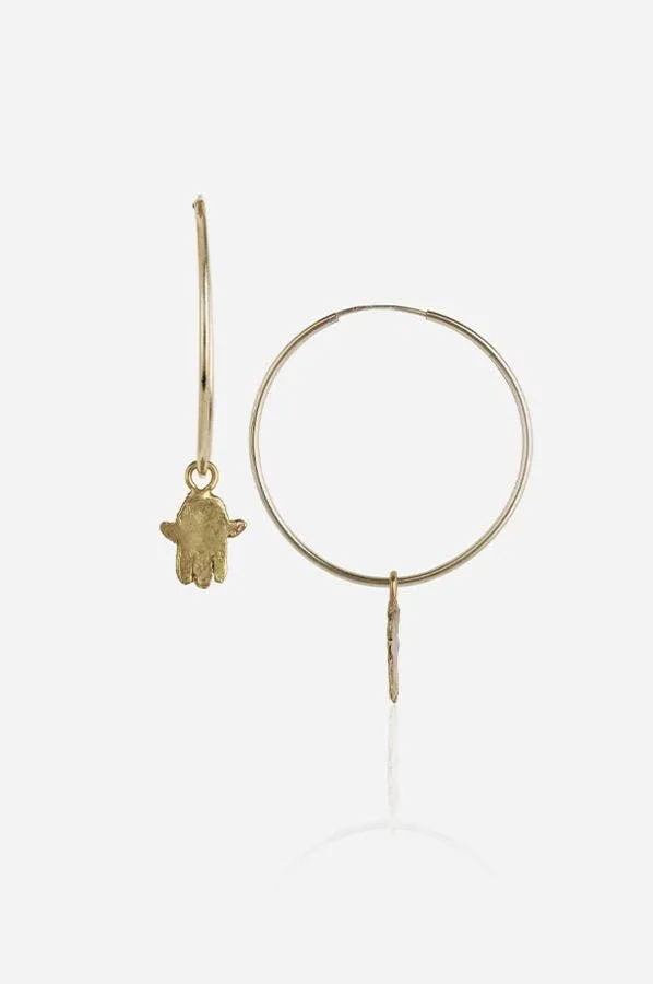 Johnny Was Workshop Hamsa Hoop Earrings Boho Chic JWE34 NEW