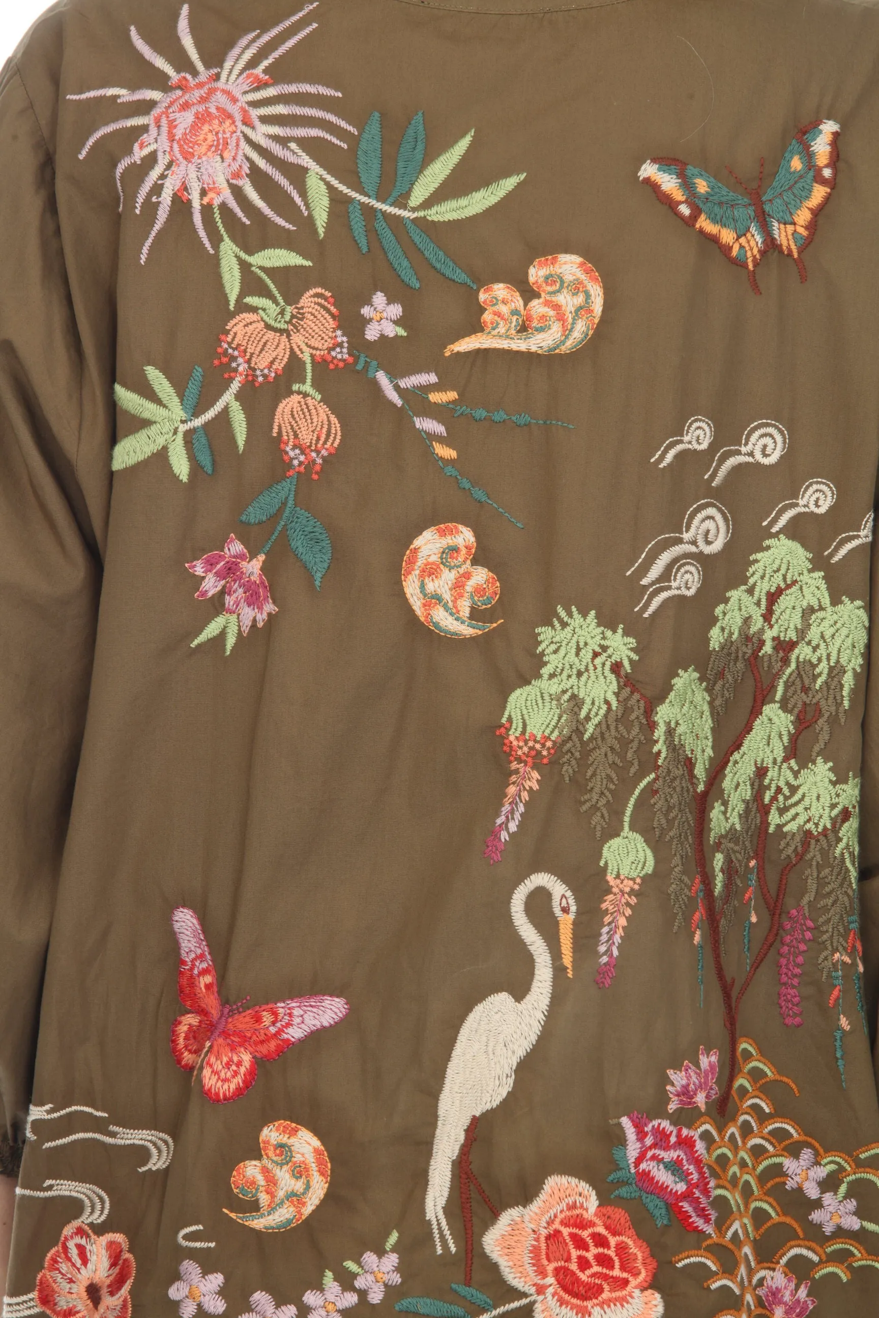 Johnny Was Workshop Heron Relaxed Smocked Shirt W14223 Boho Chic *
