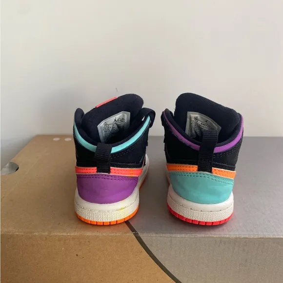 Jordan 1 Mid “Black Multi” Toddler Sneakers  - SZ 4 C