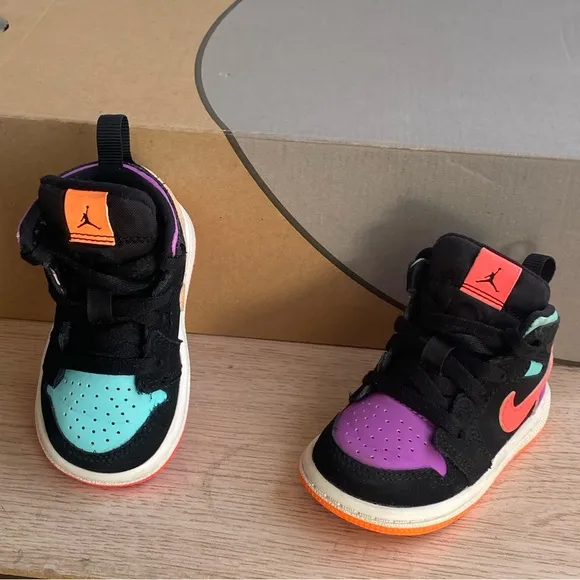 Jordan 1 Mid “Black Multi” Toddler Sneakers  - SZ 4 C