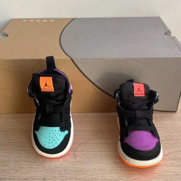 Jordan 1 Mid “Black Multi” Toddler Sneakers  - SZ 4 C