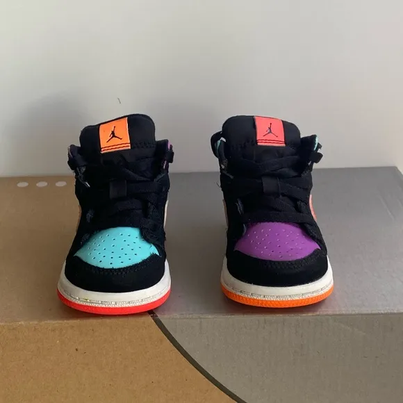Jordan 1 Mid “Black Multi” Toddler Sneakers  - SZ 4 C