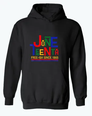Juneteenth free-ish since 1865 hoodie red blue