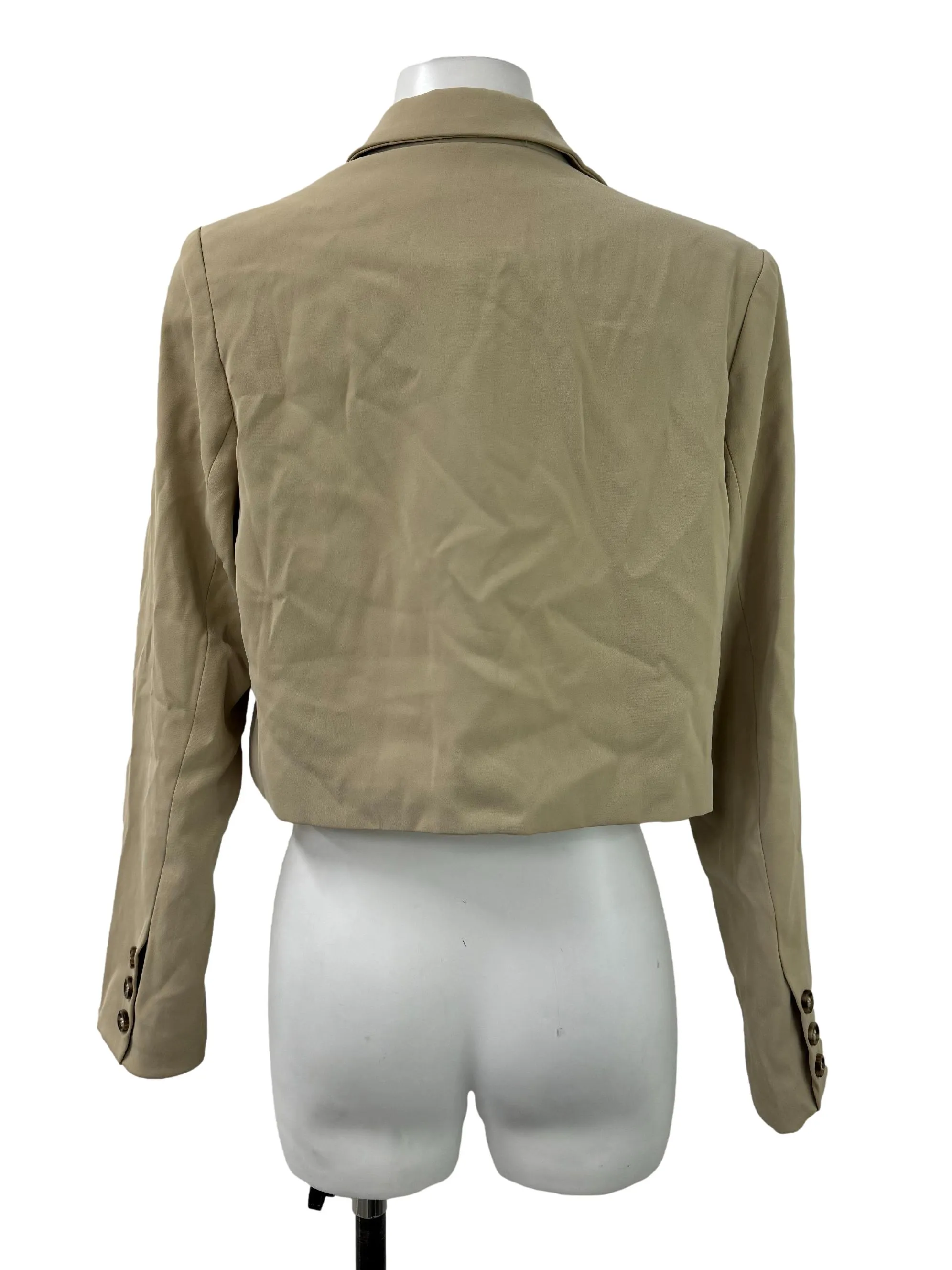 Khaki Brown Single Button Blazer
