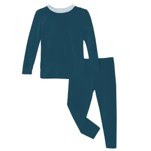 Kickee Pants Peacock with Illusion Blue Long Sleeve Pajama Set