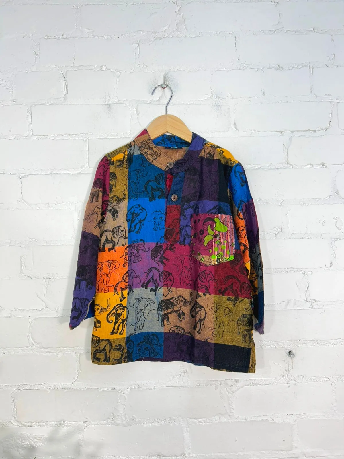 Kids Multi Elephant Print Shirt