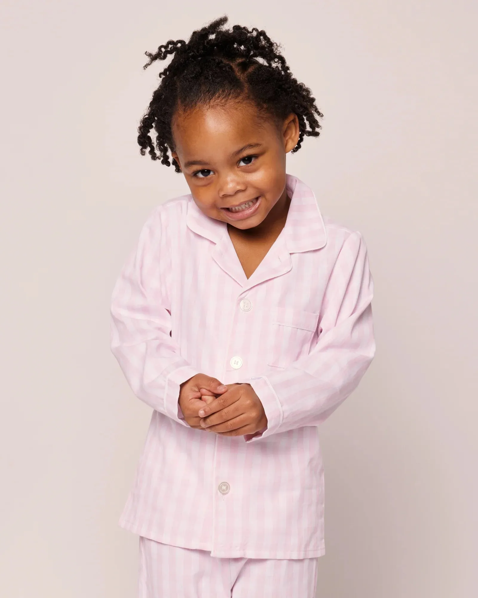 Kid's Twill Pajama Set- Pink Gingham