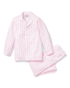 Kid's Twill Pajama Set- Pink Gingham