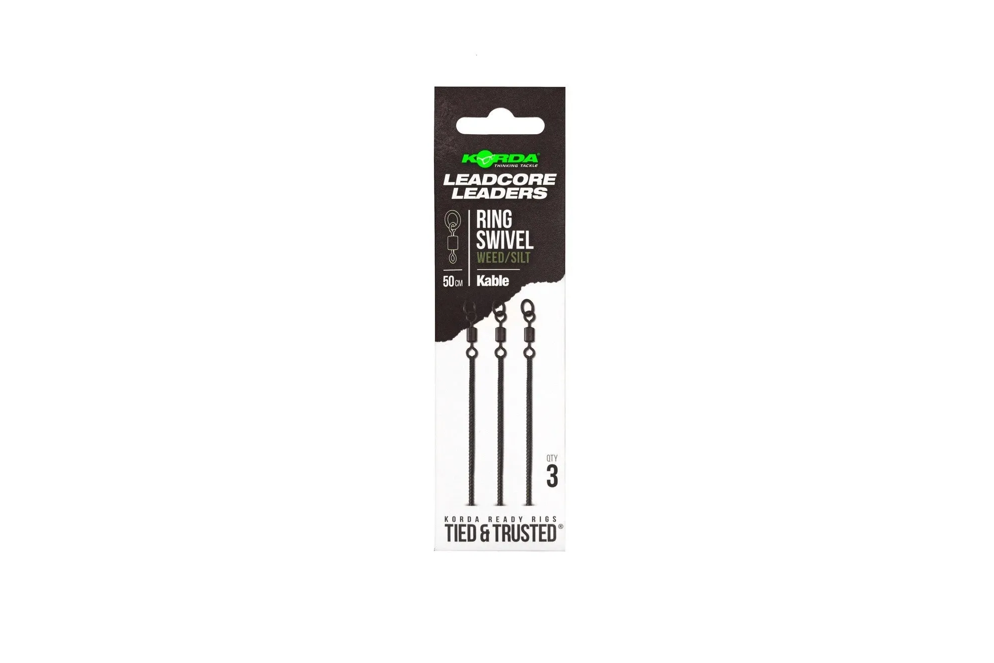 KORDA Kable Leadcore Leader Ring Swivel 50cm