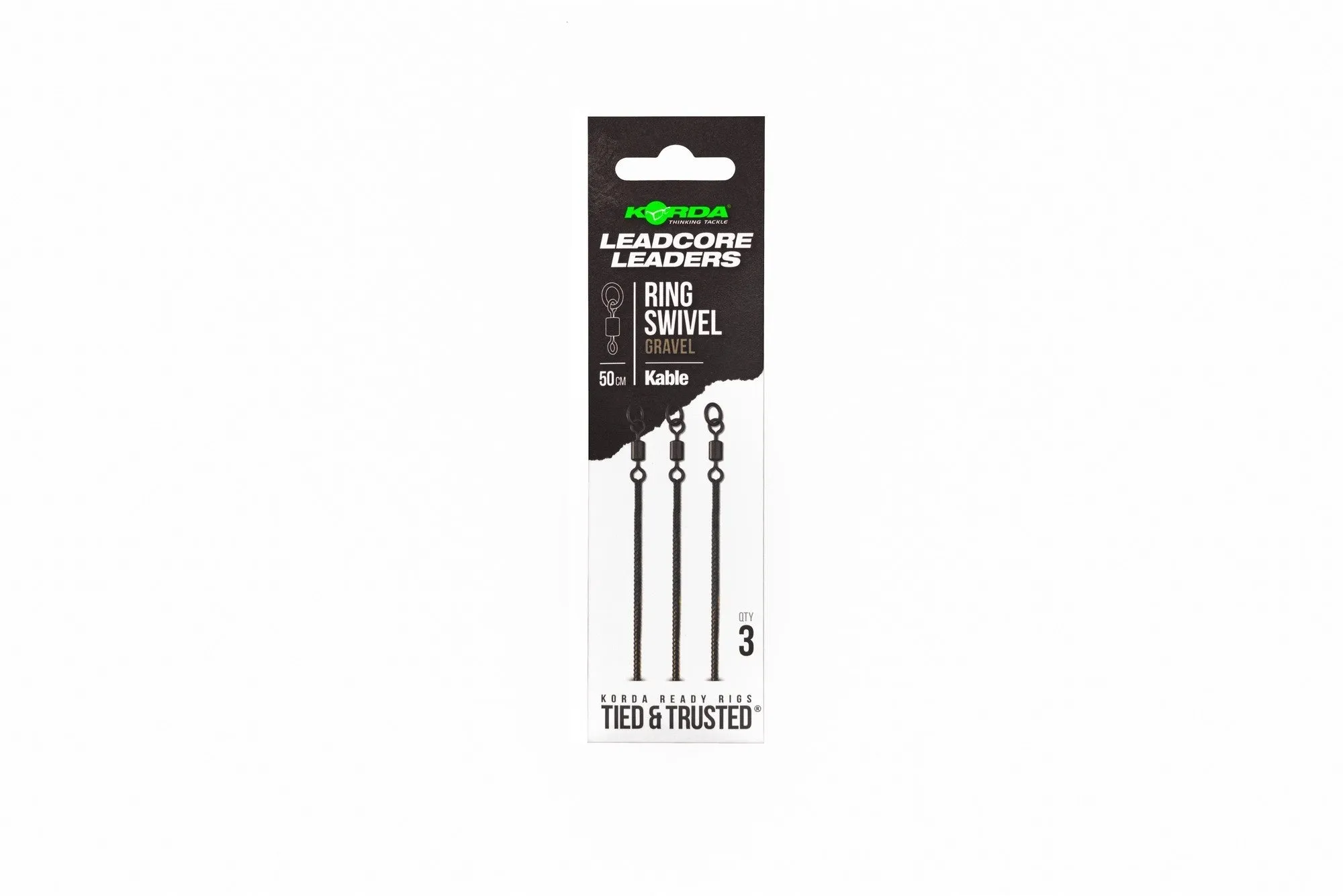 KORDA Kable Leadcore Leader Ring Swivel 50cm
