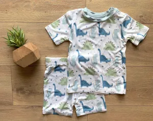 Kozi & Co Blue Dinos S/S Pajama Set with Shorts