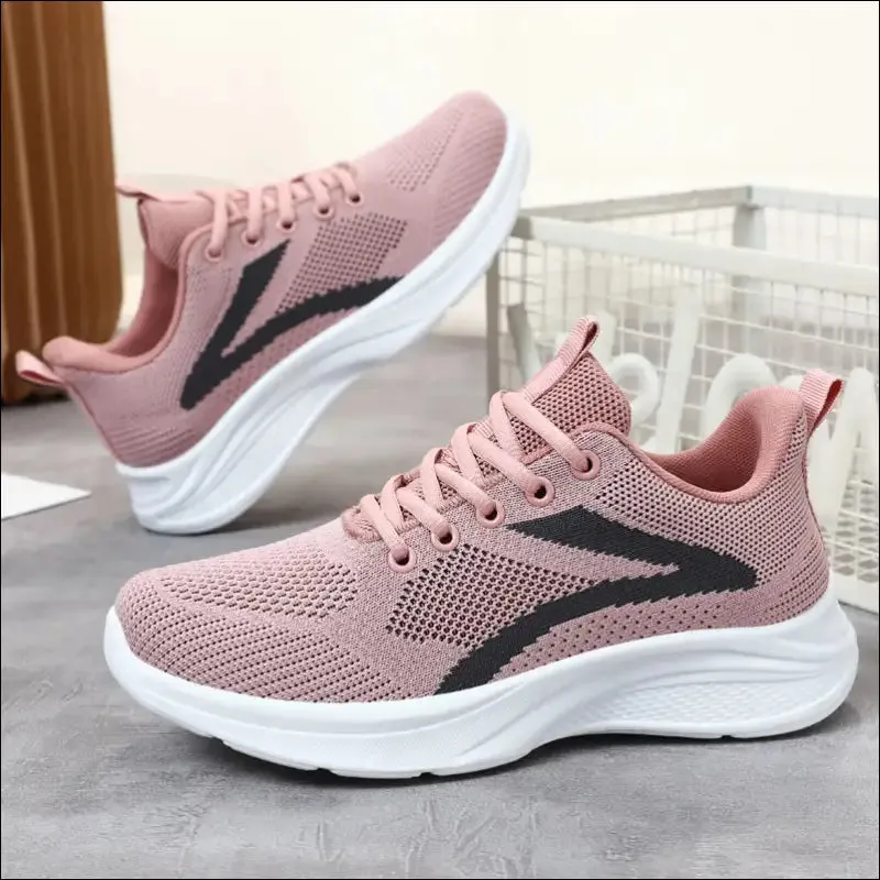 Lace Up Mesh Breathable Athletic Shoes for Women