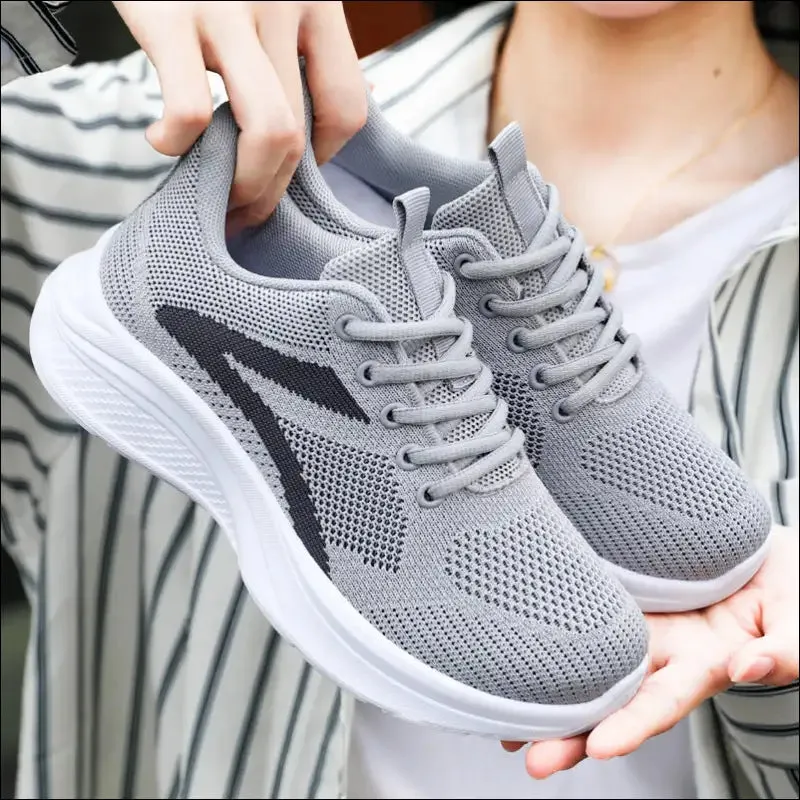 Lace Up Mesh Breathable Athletic Shoes for Women