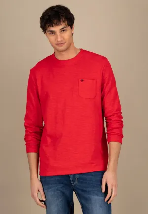 Langarmshirt mit Rundhalsausschnitt und Brusttasche