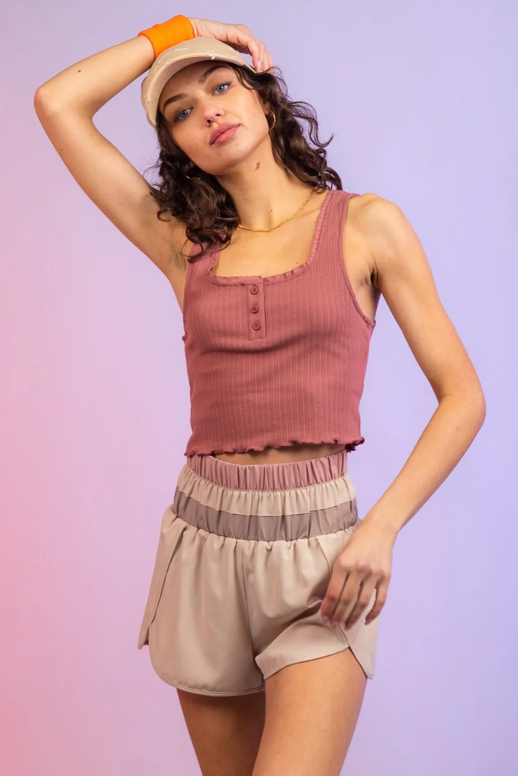 Lettuce Hem Solid Knit Tank