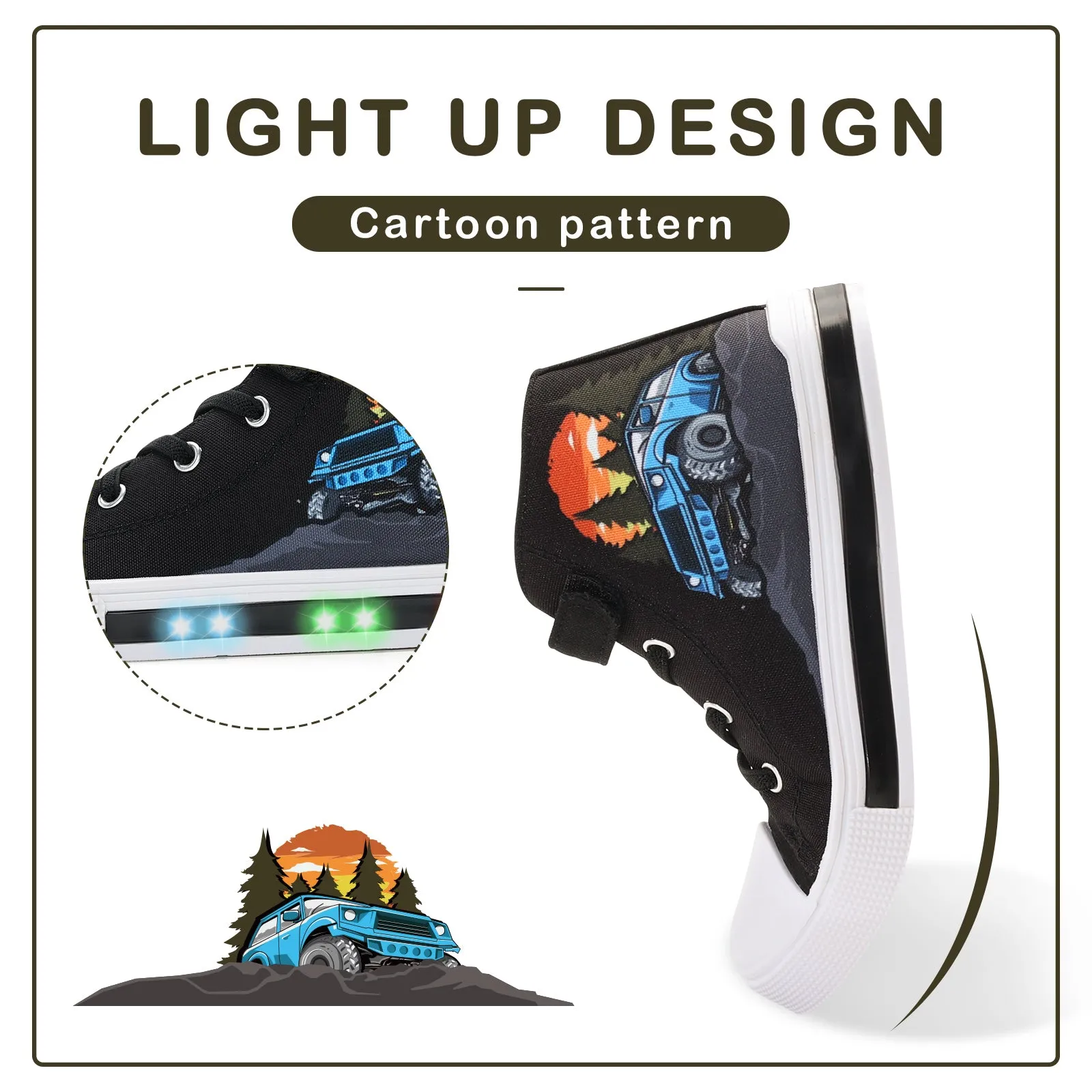 Light Up High Top Kids Sneakers