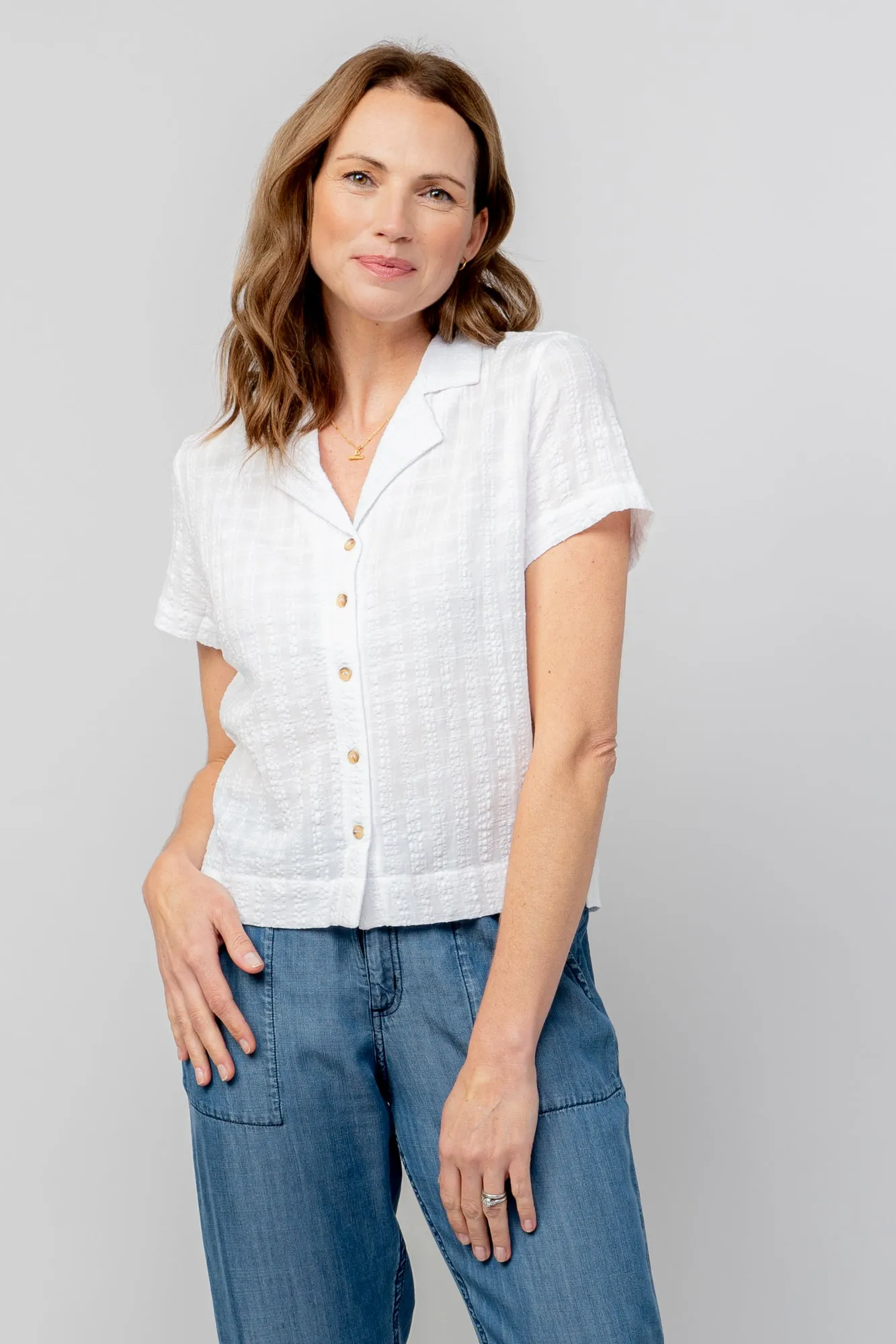 Lily & Me 18 White Check Seersucker Pippa Shirt