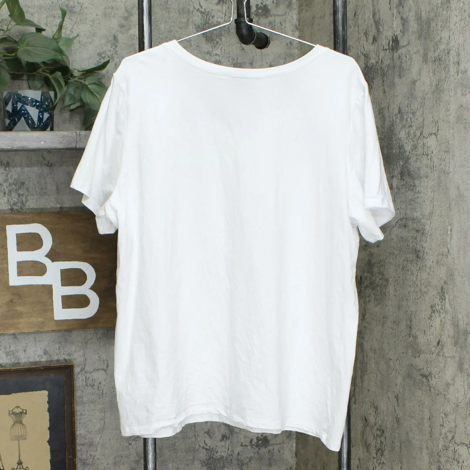 Linea by Louis Dell'Olio Leisure Plus Size V Neck Stretch T-Shirt White 2X