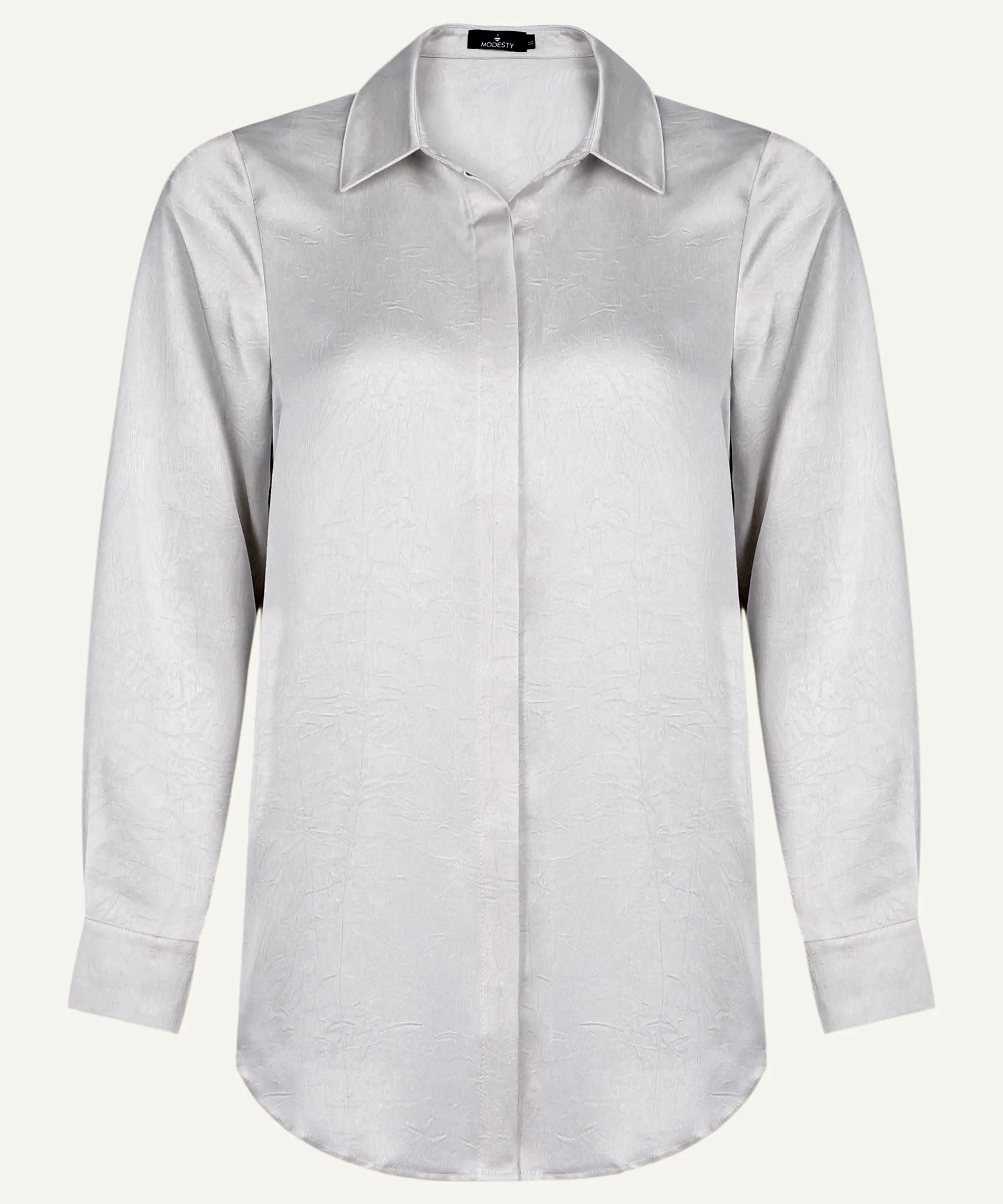 Lite-Oat Satin Long Sleeve Shirt Blouse