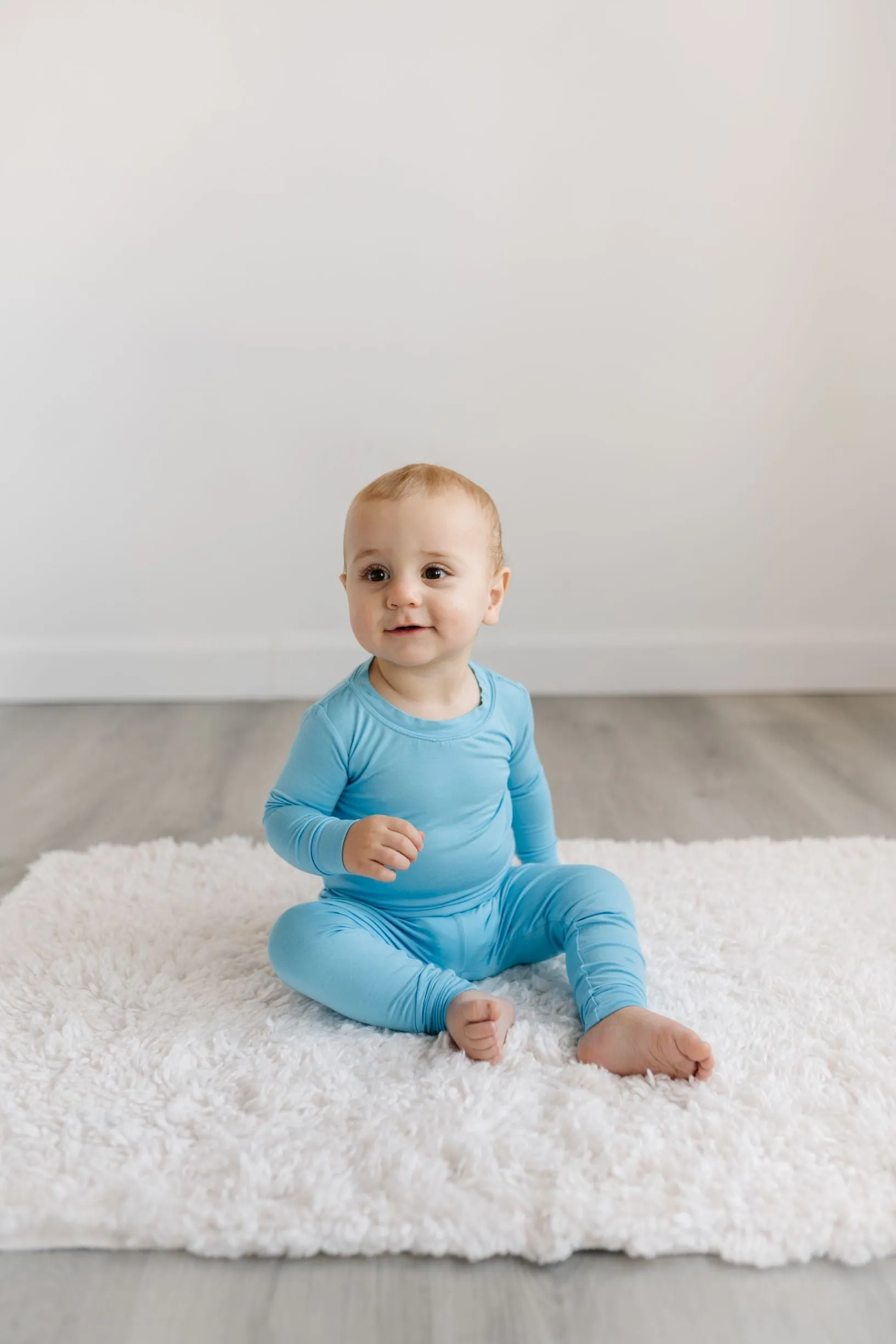 Little Sleepies Solid Sky Blue Bamboo 2pc Pajama Set