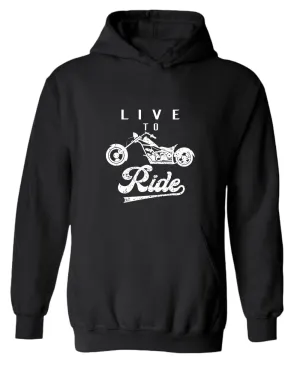 Live to ride motorcycle hoodie