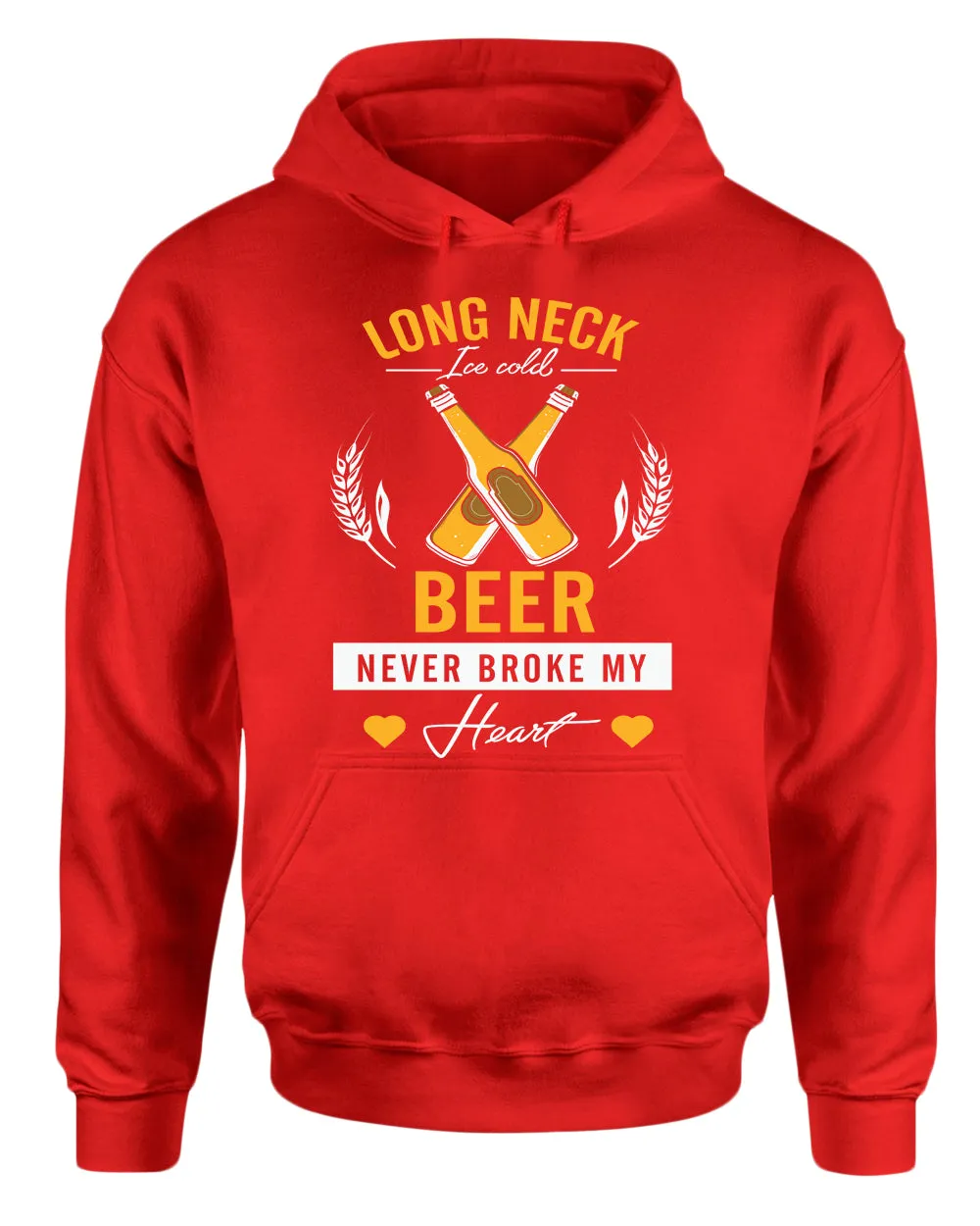 Long neck beer never broke my hear hoodie, sarcastic beer tees