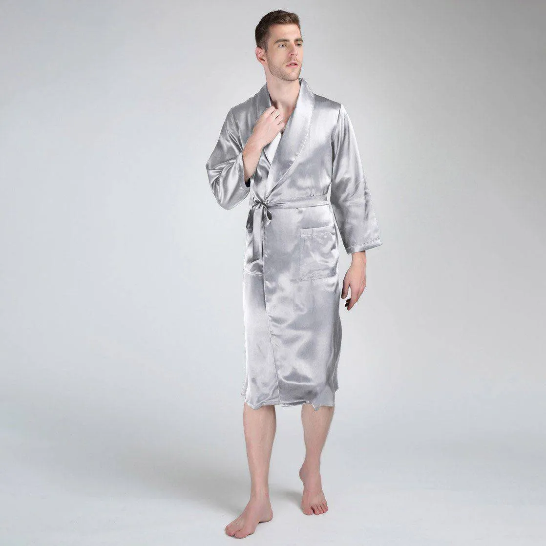 Long Silk Robe For Men Big And Tall Silk Dressing Gown