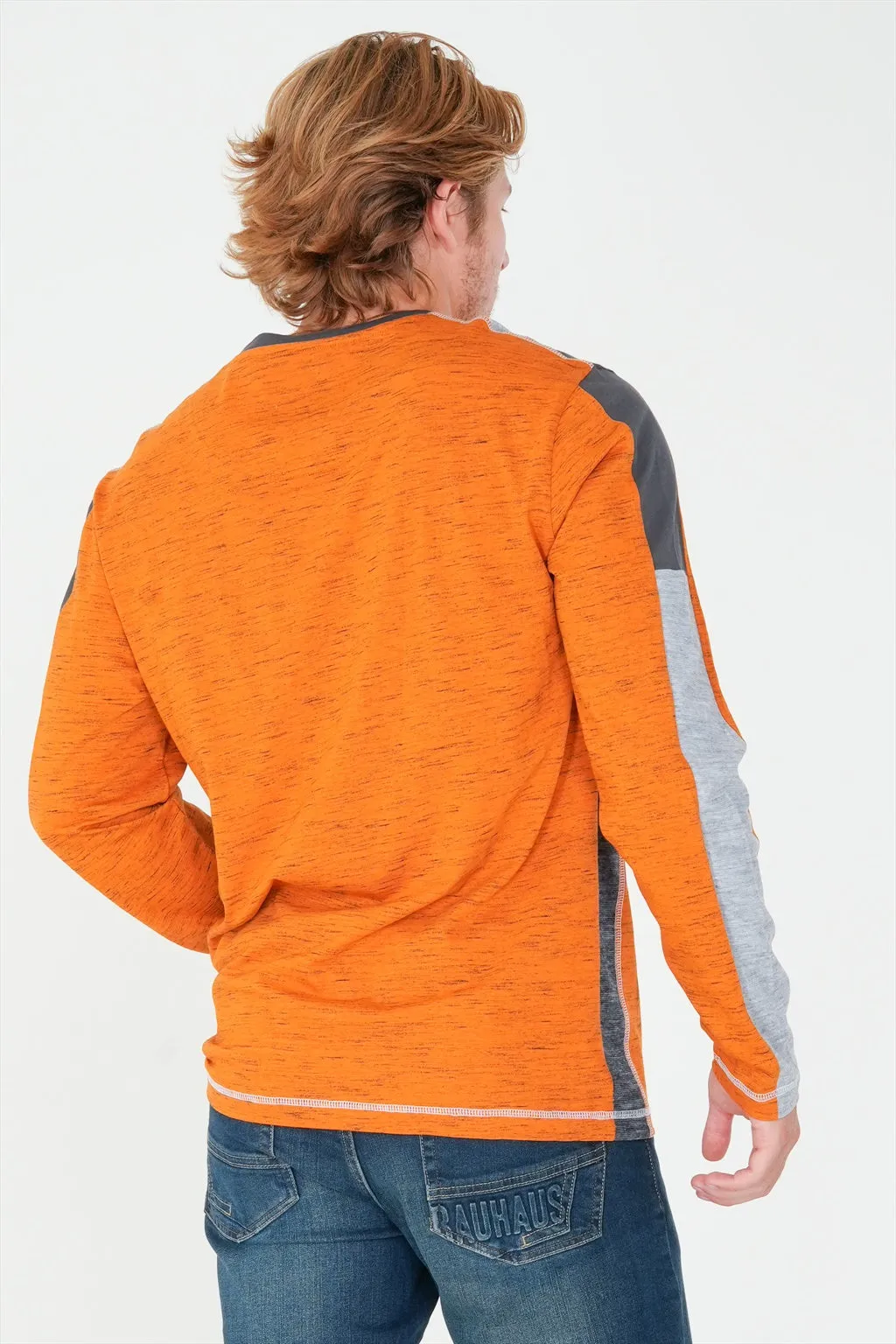 Long Sleeve Printed Henley