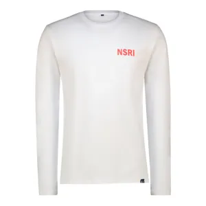 Long Sleeve Tee - NSRI left chest and waves back print - White