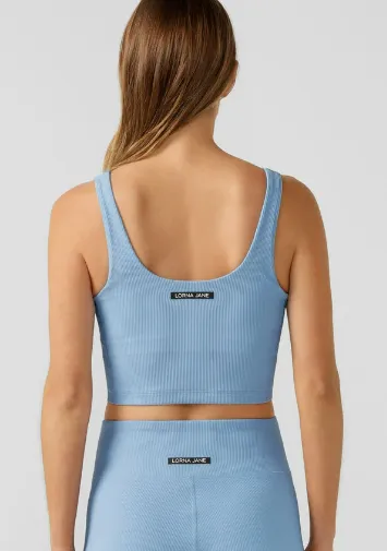 Lorna Jane Elevate Rib Tank Bra Combo - Moontide