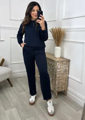 Lourdes Navy Seam Detail Set