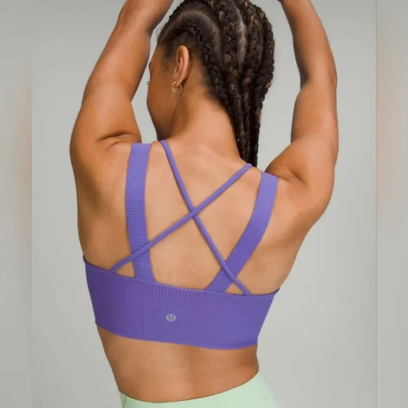 Lululemon Like a Cloud Ribbed Longline Bra D/DD (Charged Indigo) Size 4