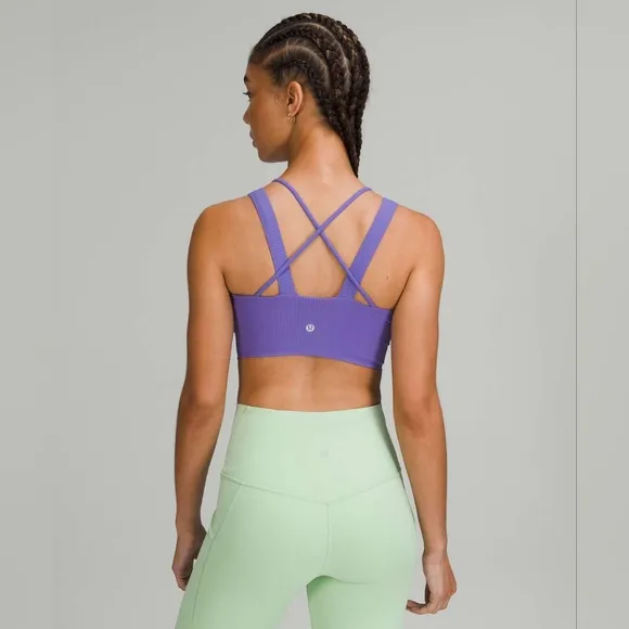 Lululemon Like a Cloud Ribbed Longline Bra D/DD (Charged Indigo) Size 4