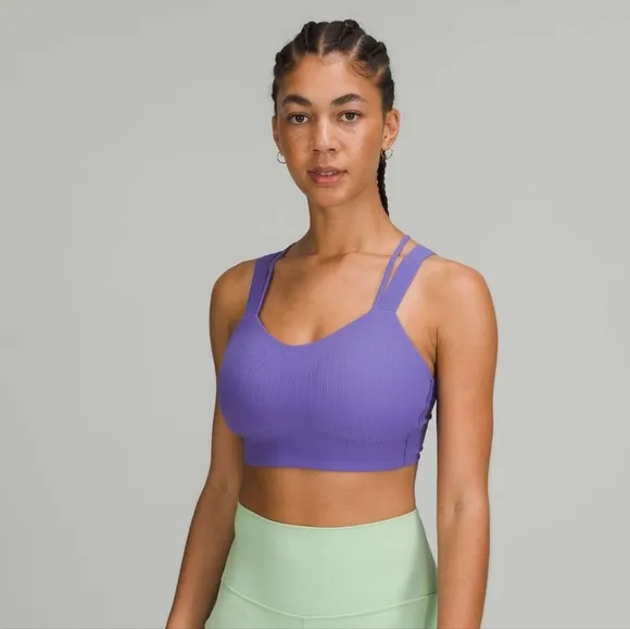 Lululemon Like a Cloud Ribbed Longline Bra D/DD (Charged Indigo) Size 4