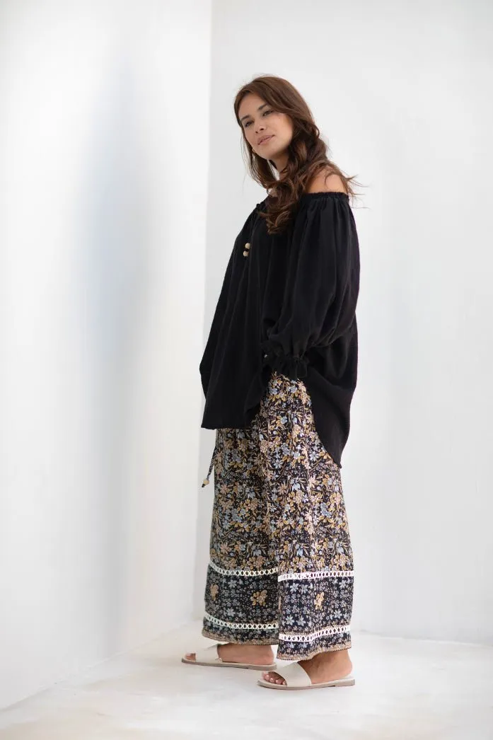 Malibu Pant - Black Iris Print