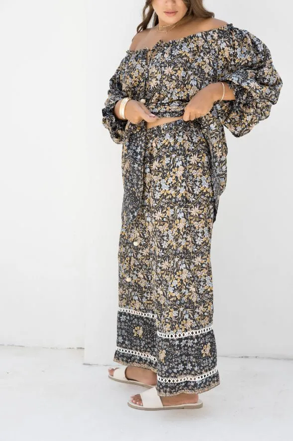 Malibu Pant - Black Iris Print